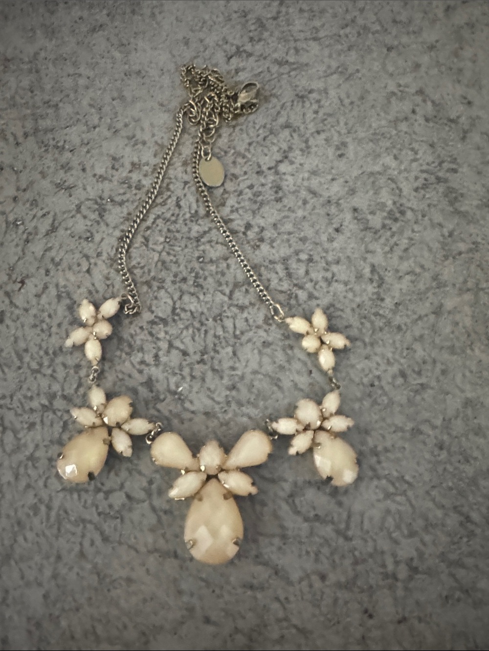 Cream Floral Statement Necklace - Women Jewelry